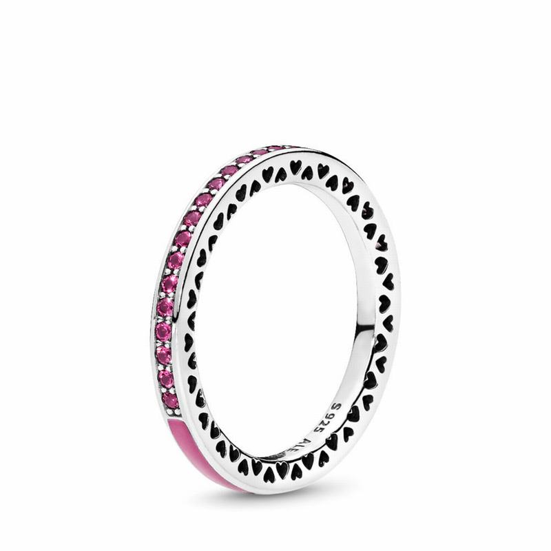 Anillos Apilables Pandora Radiant Inima Argint/Roz (k5dRBJjS)